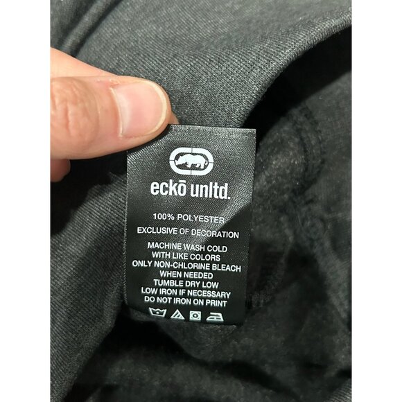 Ecko Unltd. NEW Charcoal Gray Hoodie Sweatshirt Kangaroo Pocket Graphic Size S - Picture 8 of 9